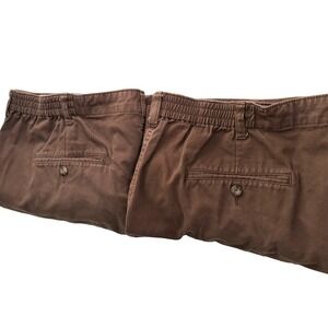 2x Pairs Cabela's Men 44 Brown Chino Twill Hiking Shorts Outdoors Utility Bundle